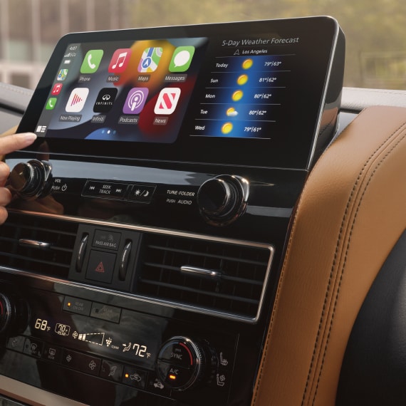 INFINITI vehicle's touchscreen displaying Bluetooth settings