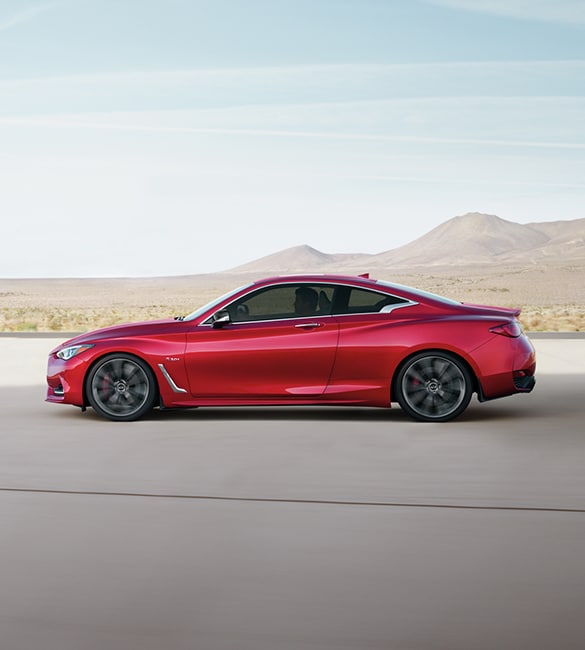 Side profile of a certified used INFINITI Q60 Coupe
