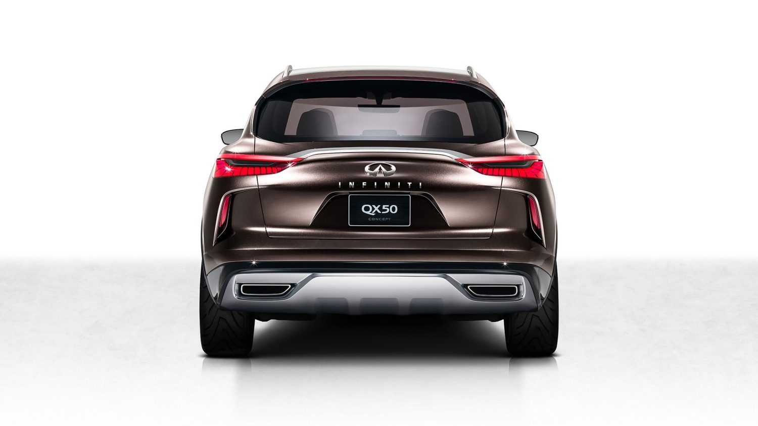 INFINITI QX50 Concept crossover, rear profile in brown