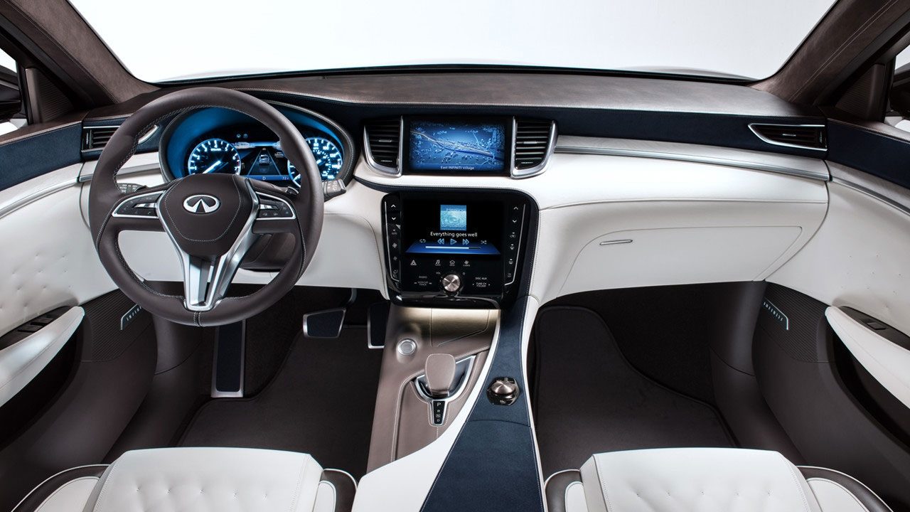 INFINITI QX50 concept crossover interior highlighting dashboard