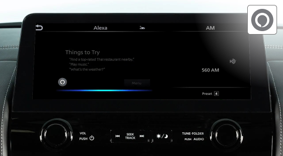 Screen showing Alexa Built-In feature