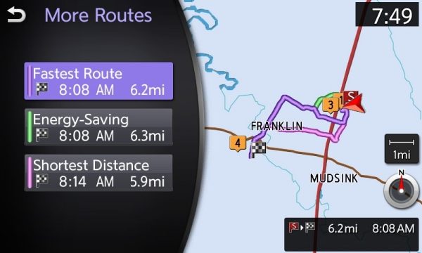 INFINITI InTouch Navigation Points Of Interest Feature