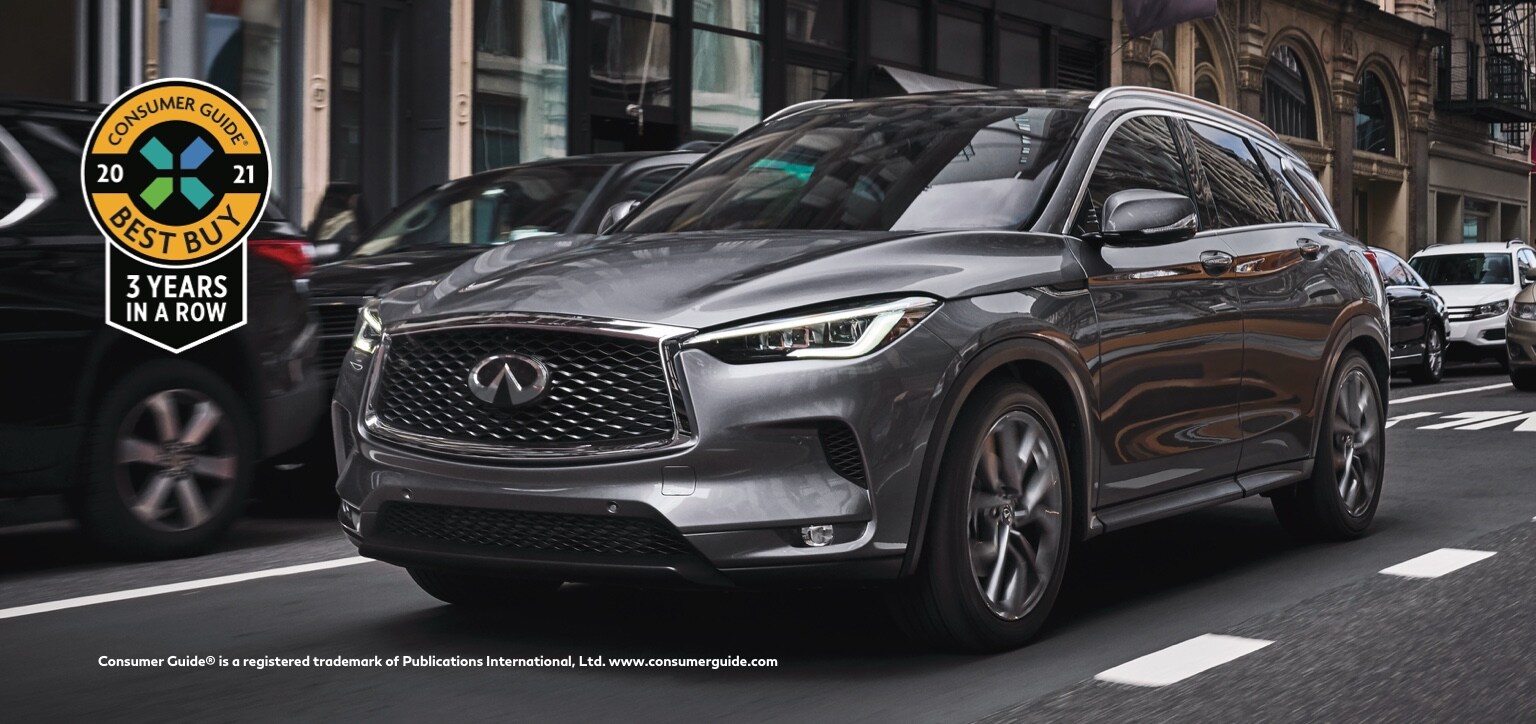 2021 QX50 Luxury Crossover Wins Consumer Guide Best Buy Award | 2021 QX50 crossover driver side profile