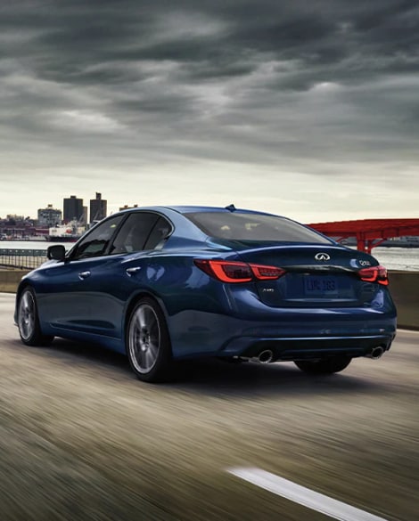 Rear exterior profile view of the 2024 INFINITI Q50