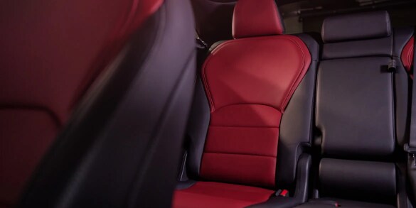 Interior view of 2023 INFINITI QX55 Crossover Coupe's rear seats