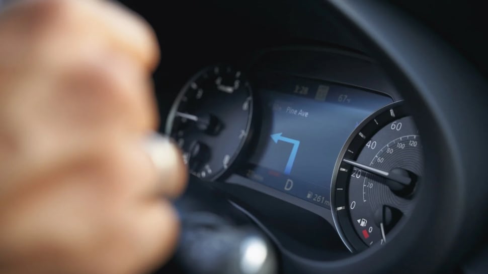 IInterior view of 2024 INFINITI QX55 Crossover Coupe's speedometer