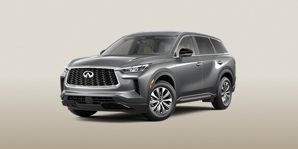 Side profile of 2024 INFINITI QX60 Crossover SUV in Moonbow Blue color