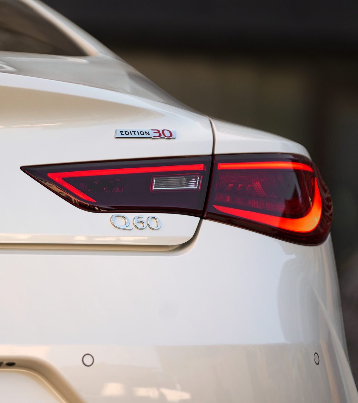Exterior Rear Closeup View Of 2020 INFINITI Q60 EDITION 30 Led Tail Lights