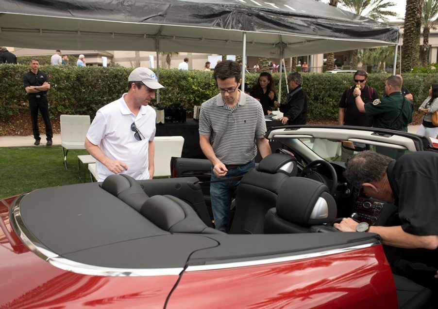 Participants checking out the Q60 Convertible Sport at the 2015 Amelia Island Concours d'Elegance